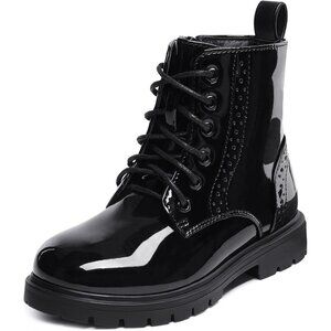 🆕Boys Girls Black Side Zipper Combat Ankle Boots Toddler/Little Kid/Big Kid